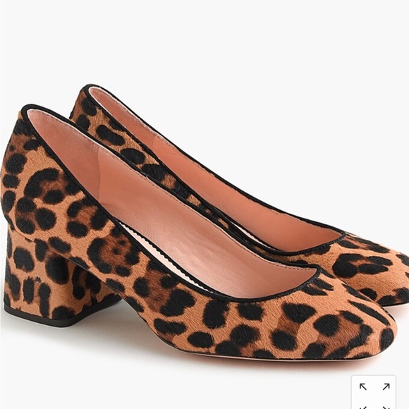 J. Crew Shoes Euc Jcrew Blockheel Pumps In Leopard Calf Hair Poshmark